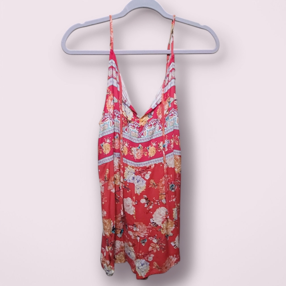 Floral Red Romper